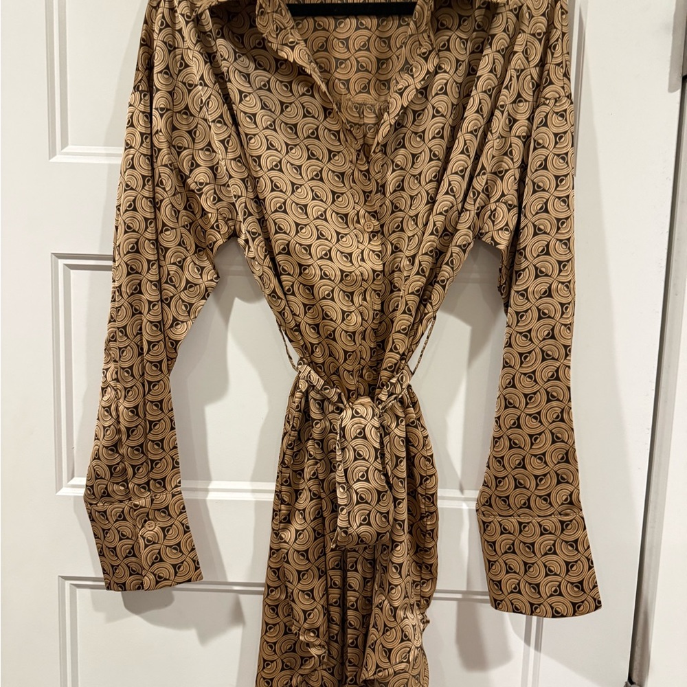 12th Tribe Geometric Black and Tan Dress